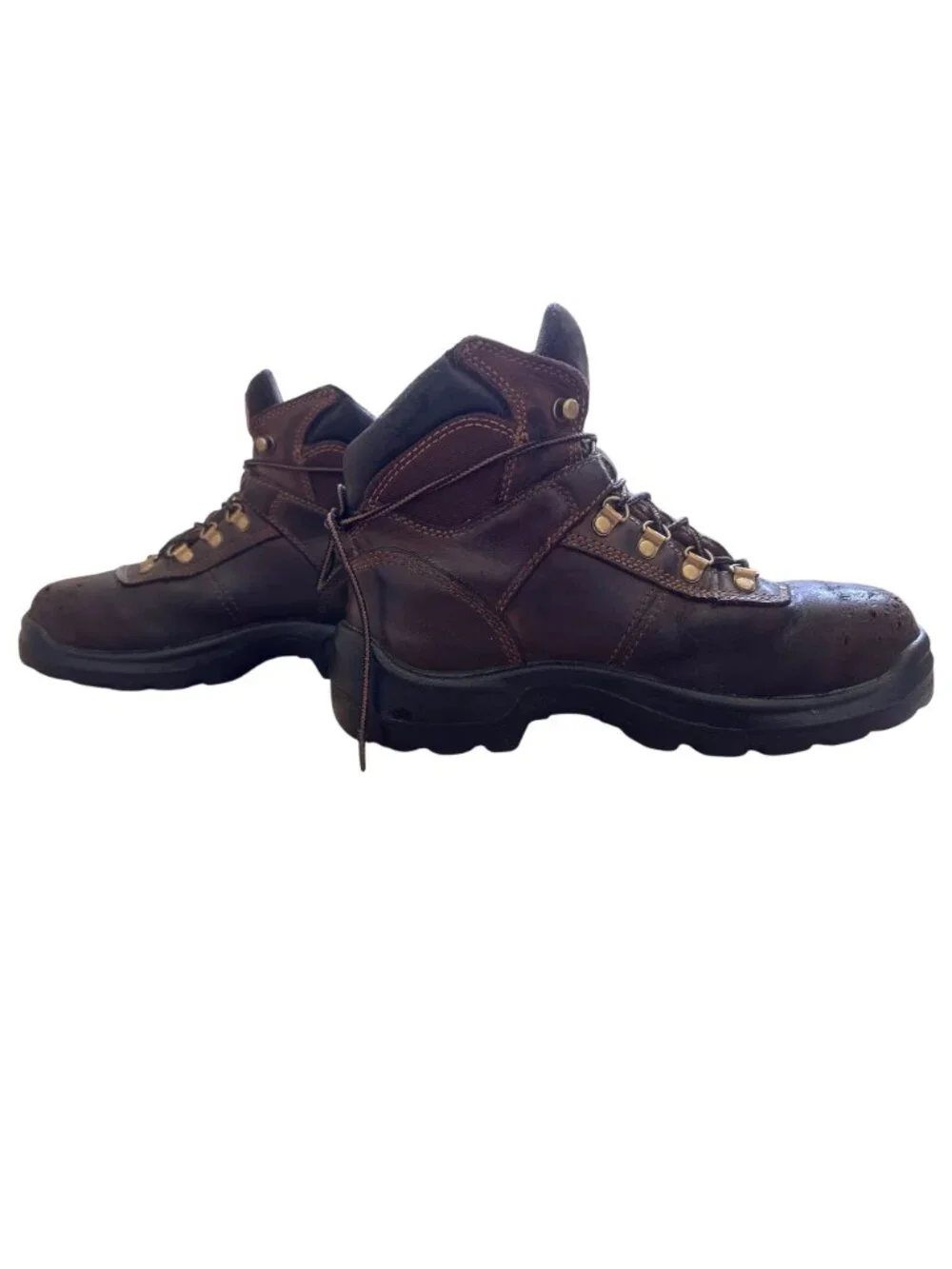 Red Wing Irish Setter Brown Leather Work Boots Oil-Resistant Men Size 7.5 Nubuck
